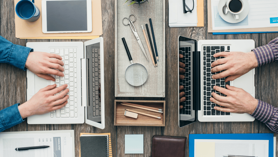 Laptops on desk