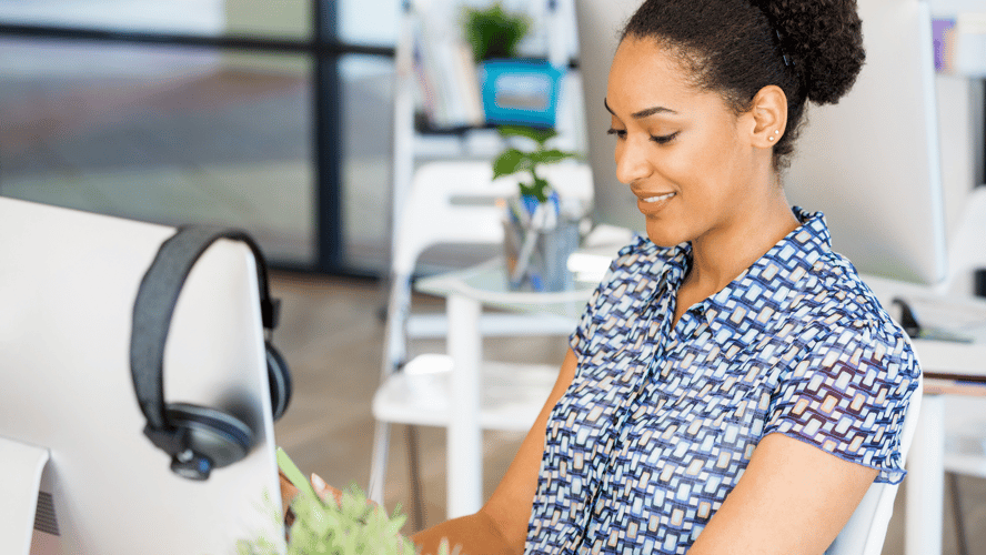 Woman working on computer